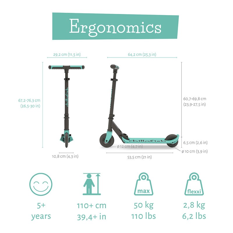 Chillafish Flexxi CPFM01MIN сгъваема тротинетка Mint