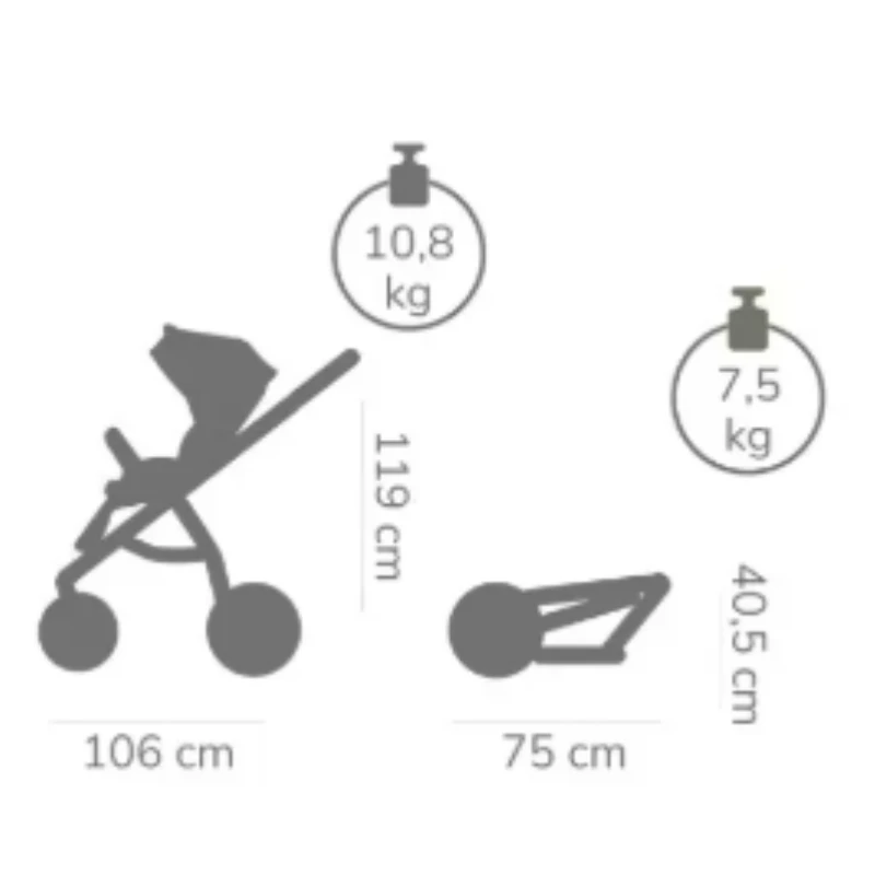 Tutis MIO 3+ Leather бебешка количка 2в1 180 Beige