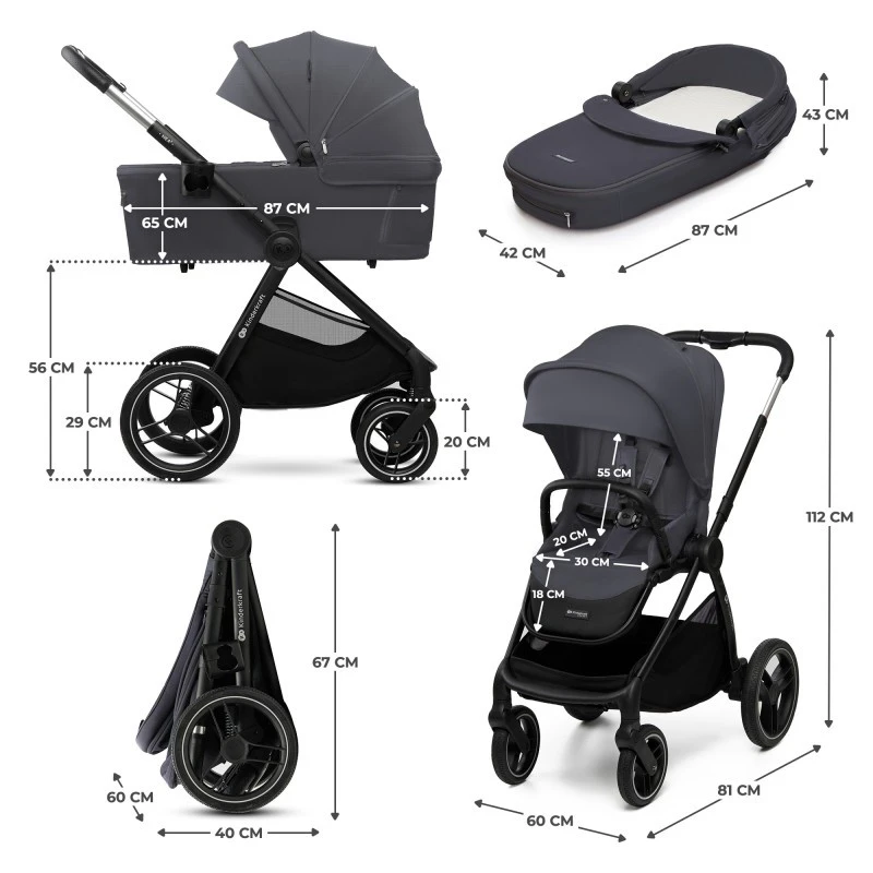 KinderKraft бебешка количка 2в1 NEA 2.0 DEEP GREY