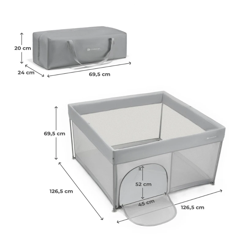 Kinderkraft ZIKI кошара за игра GREY