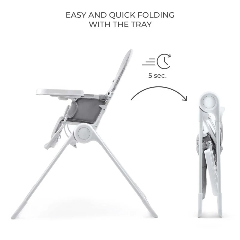 Kinderkraft BINCI столче за хранене LIGHT GREY