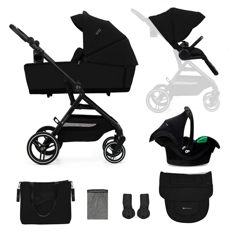 Kinderkraft YOXI бебешка количка 3в1 PURE BLACK