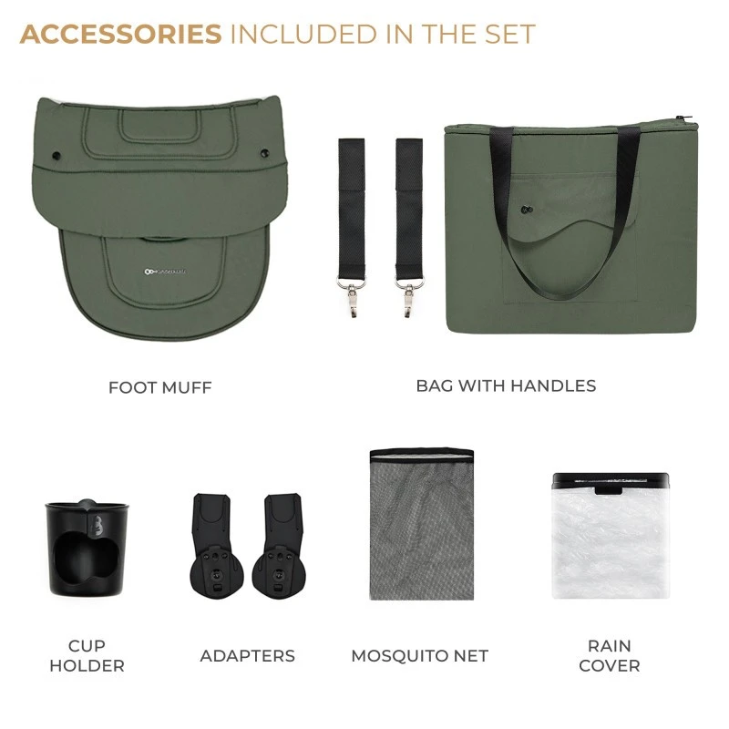 Kinderkraft YOXI бебешка количка 3в1 MYSTIC GREEN