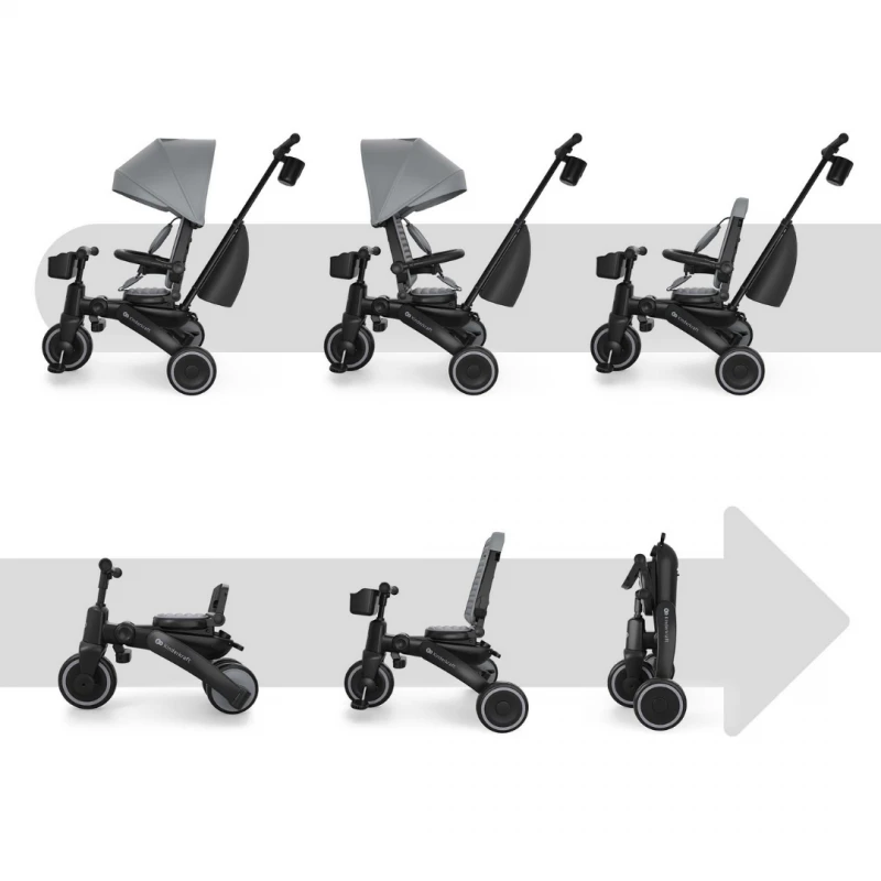 KinderKraft JAZZ 3 сгъваема триколка СИВА