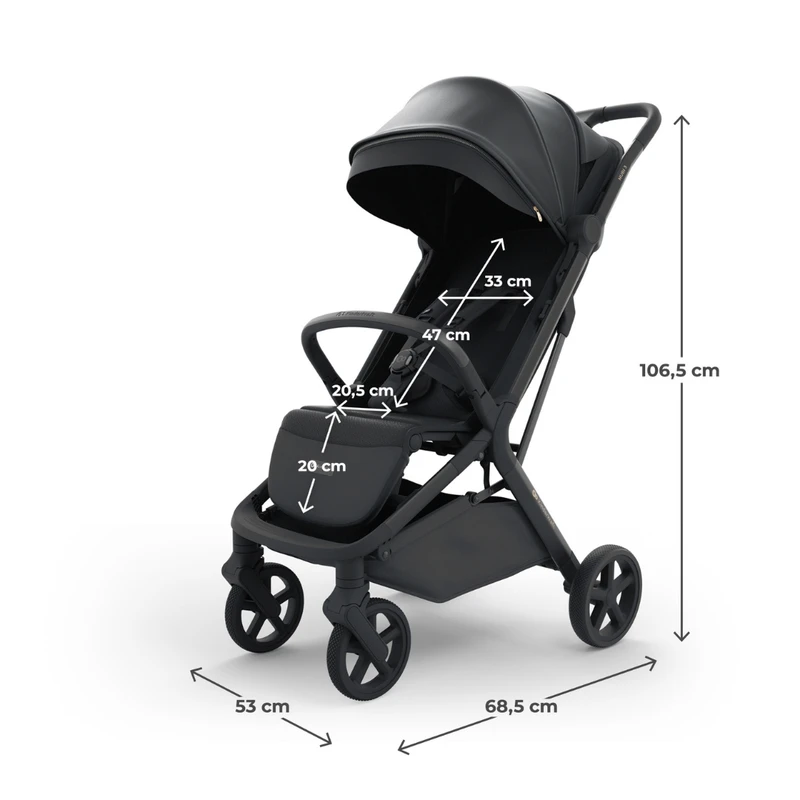 Kinderkraft NUBI 3 бебешка количка MIDNIGHT BLACK