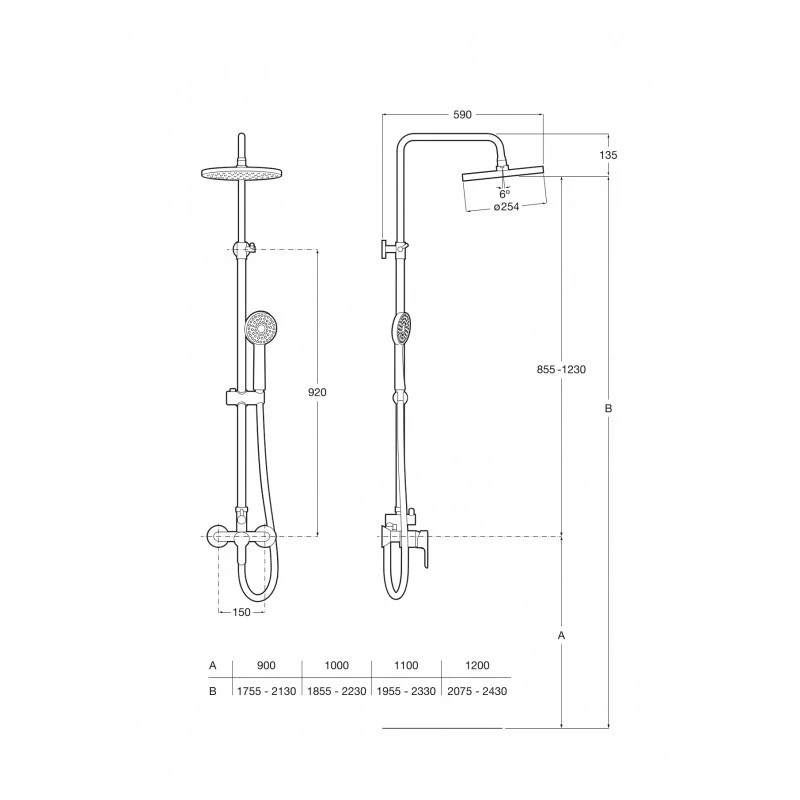 Душ система Roca L20 A5A9709C00, Хром