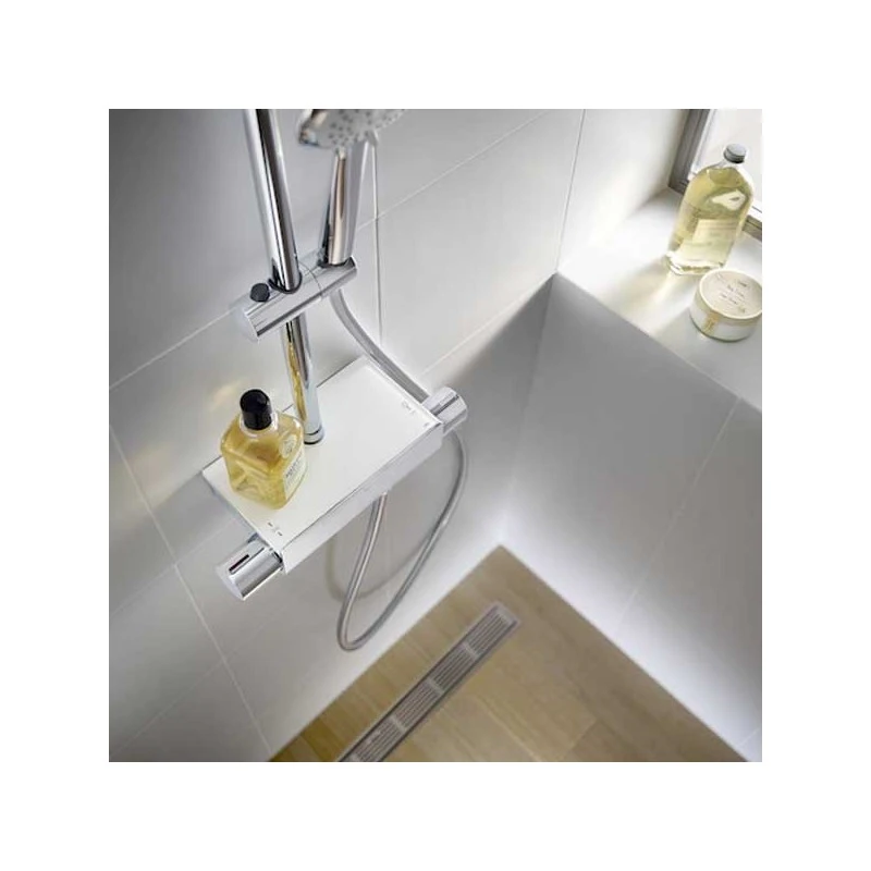 Душ система Roca Deck Round A5A9788C00, Термостатна, С полица, Хром