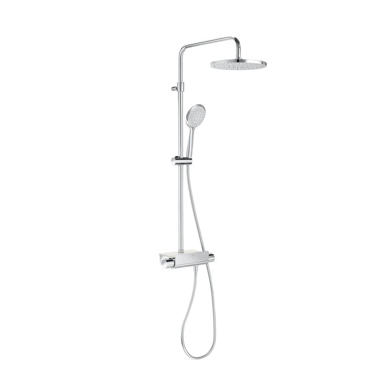 Душ система Roca Deck Round A5A9788C00, Термостатна, С полица, Хром
