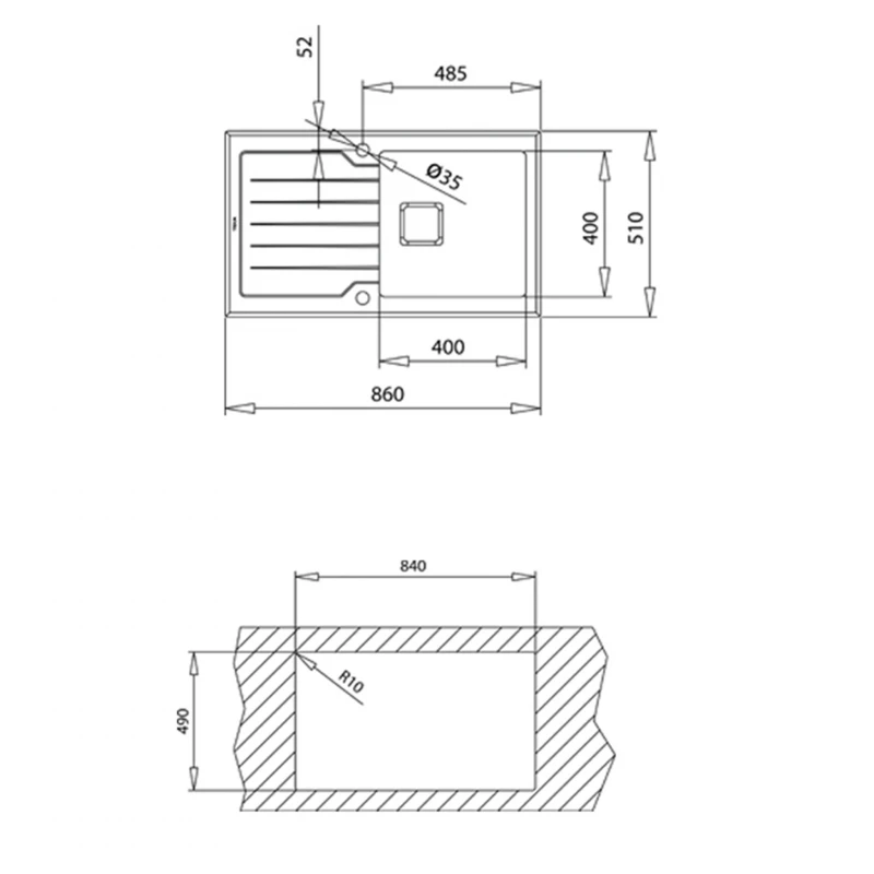 Кухненска мивка Teka Maestro Diamond RS15 1C 1E 115100021, Иноксова, За вграждане, Със закалено стъкло, Авт. клапан, За шкаф 50 см, Каменносив