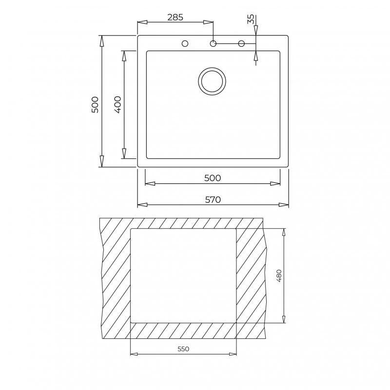 Кухненска мивка Teka Maestro ForSquare 50.40 TG 115230008, Гранитна, За вграждане, Авт. клапан, За шкаф 60 см, Крем