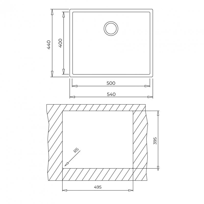 Кухненска мивка Teka Maestro Square 50.40 TG 115230021, Гранитна, За вграждане, Подплотова, За шкаф 60 см, Каменносива