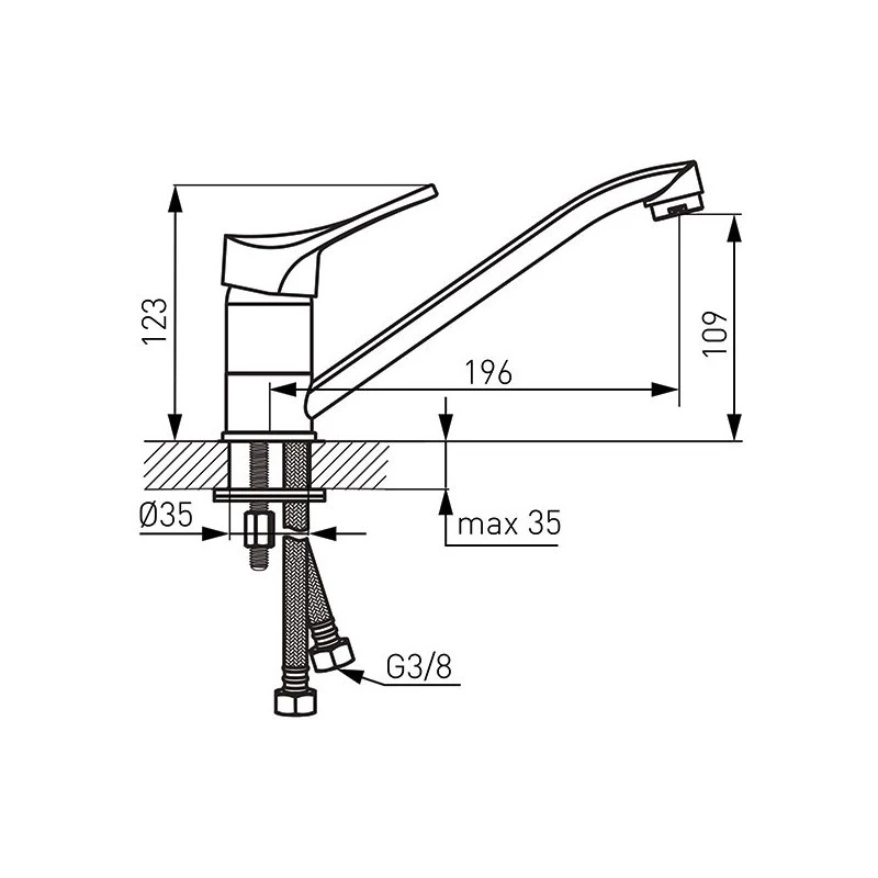 Смесител Ferro Stillo,  За кухня, Хром покритие
