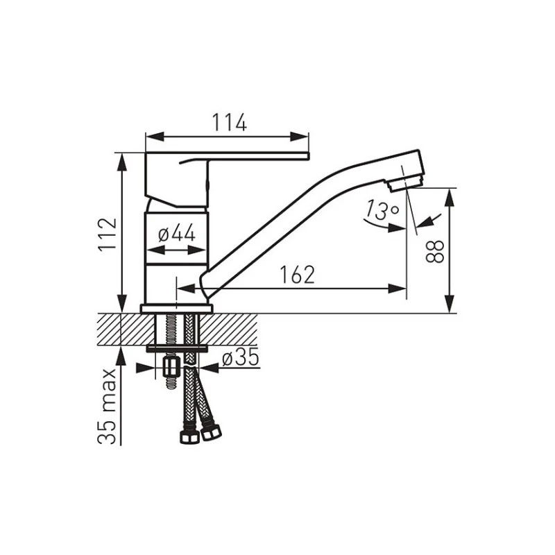 Смесител Ferro Algeo,  За умивалник, Керамичен затварящ механизъм