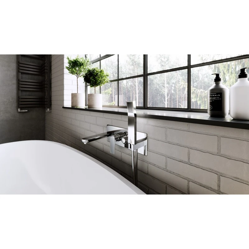 Смесител Ferro Algeo Square,  За вана/душ,  Хром