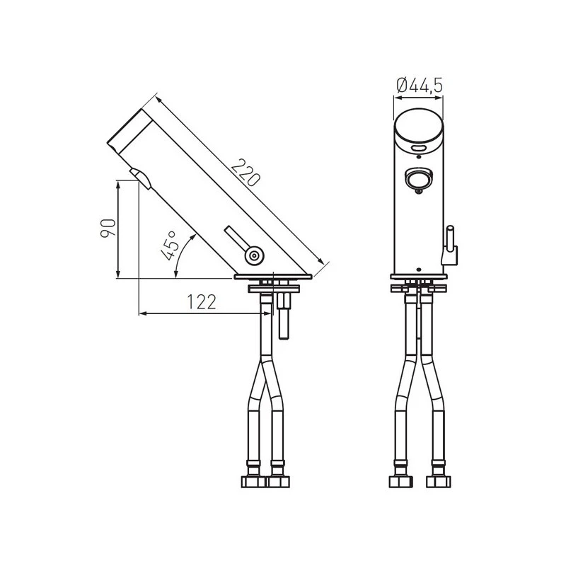 Смесител Ferro Mistral Sensor,  Стоящ,  черен и хром