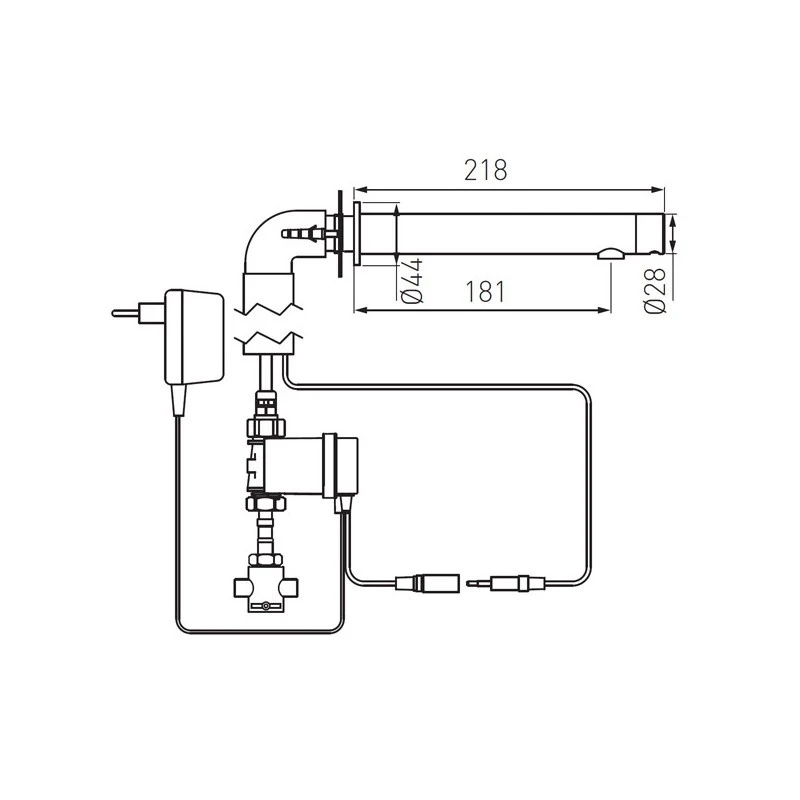 Смесител Ferro Bora Sensor Power-Safe Pre-Mixed,  Стенен