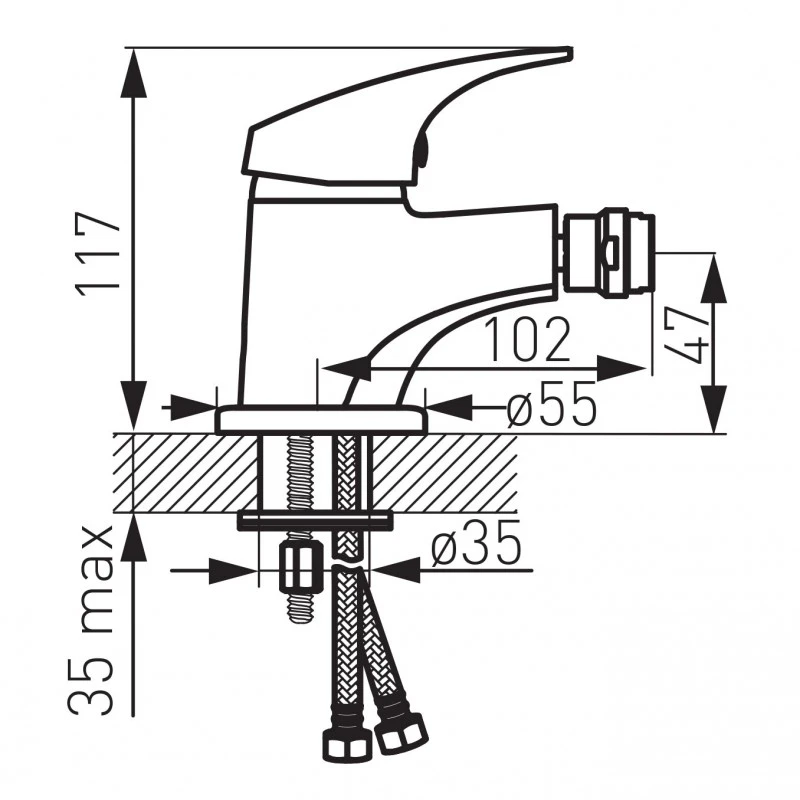 Смесител Ferro One,  За биде,  Хром