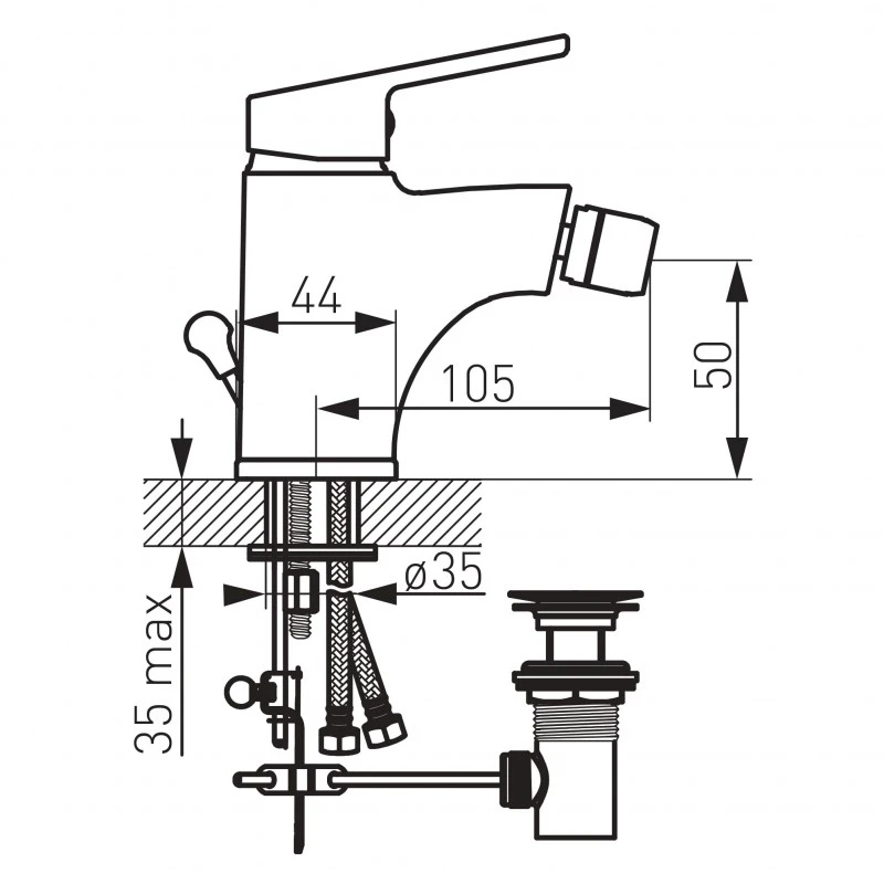 Смесител Ferro Smile,  За биде,  Хром