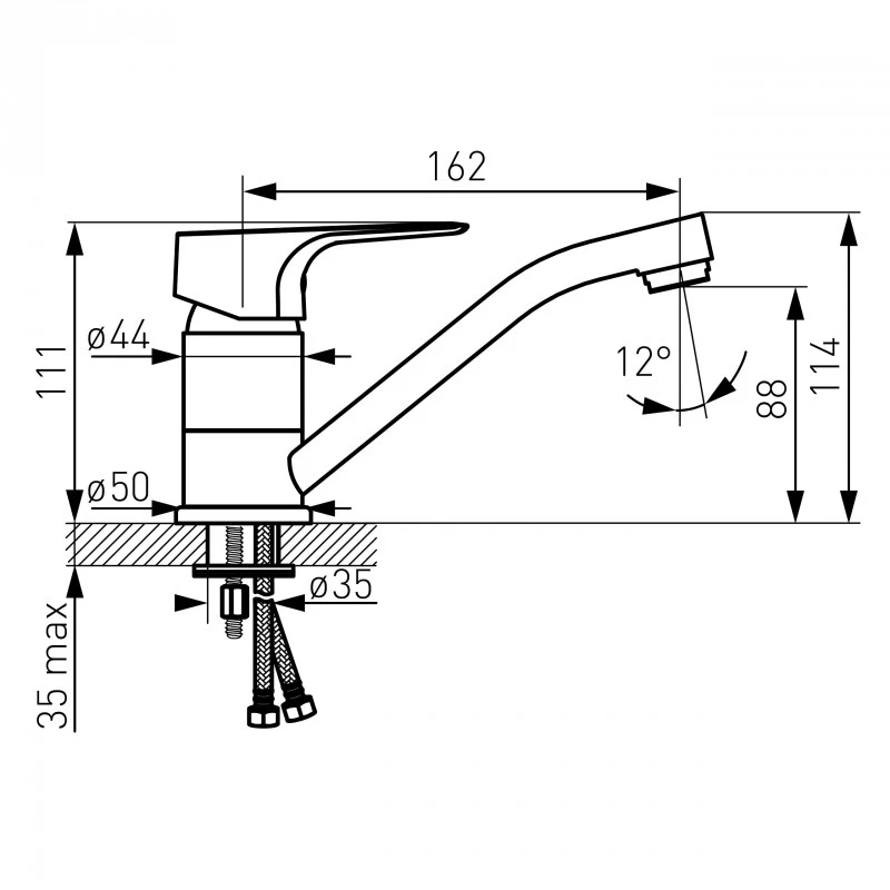 Смесител Ferro Tiga VerdeLine FERBTG2AVL,  За умивалник,  Хром