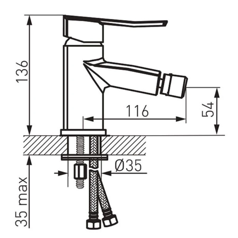 Смесител Ferro Veneto VerdeLine BVN6VL,  За биде,  Хром