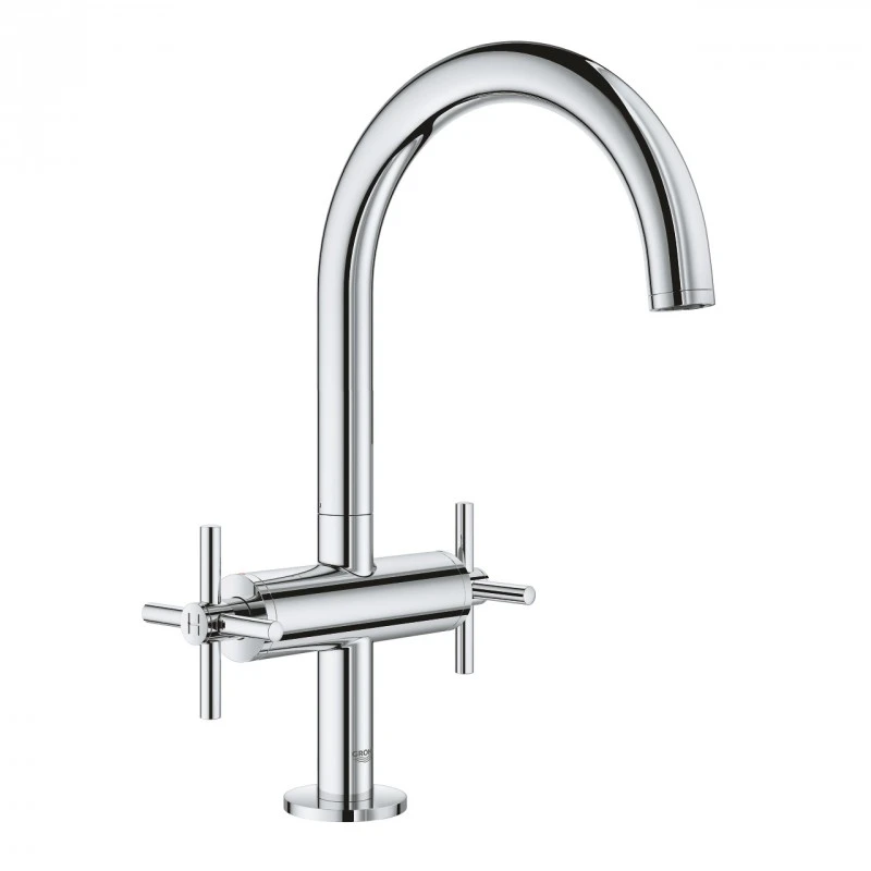 Смесител Grohe Atrio 21019003, Стоящ, За умивалник, Двуръкохватков, Въртящ се чучур, L-Размер, Хром