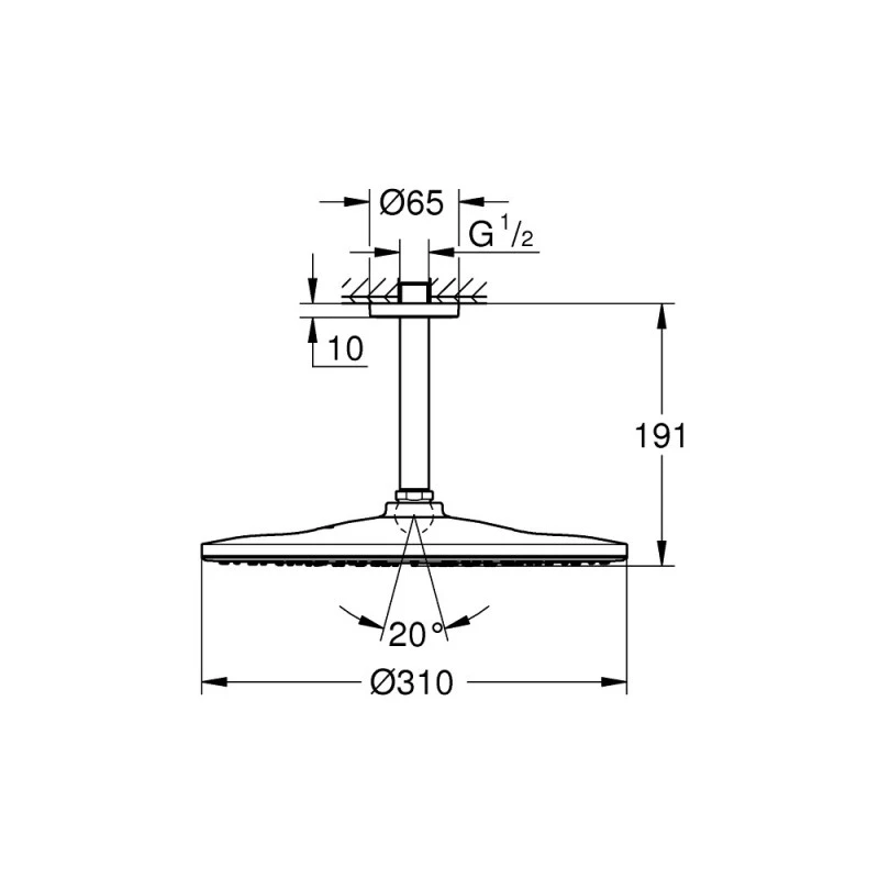 Душ глава Grohe Rainshower Mono 310 26559000  1 Струя