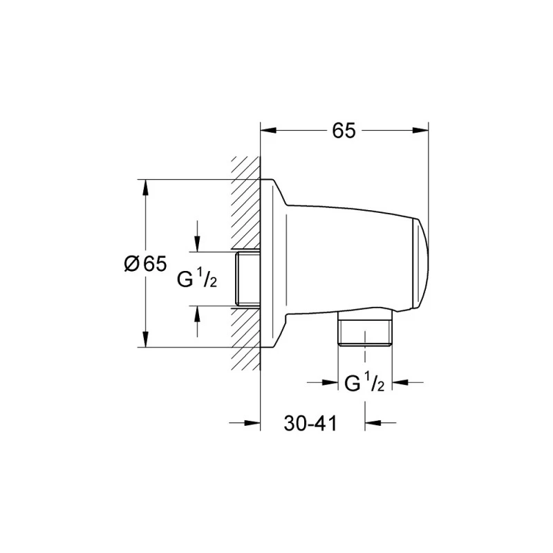 Стенно коляно Grohe Movario 28405000  Цвят Хром