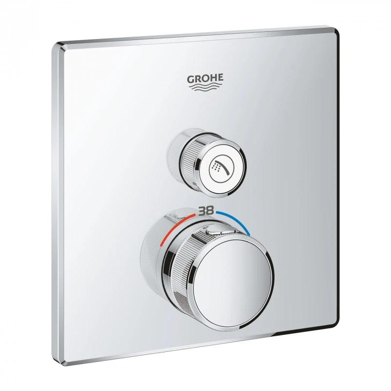 Смесител Grohe Grohtherm SmartControl 29123000, Стенен, Термостатен, За душ, За вграждане, Без вътрешно тяло, Хром