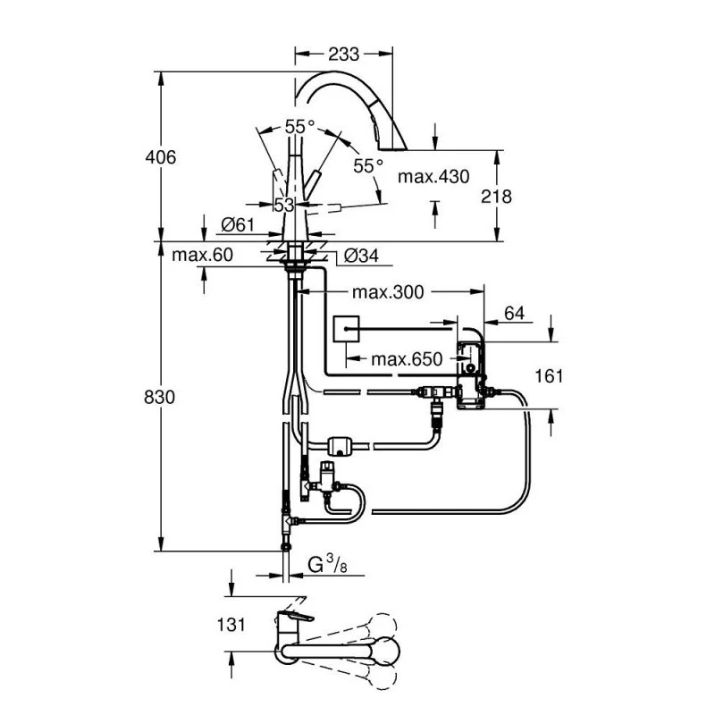 Смесител Grohe Zedra Touch 30219002  Кухненски  Електронен