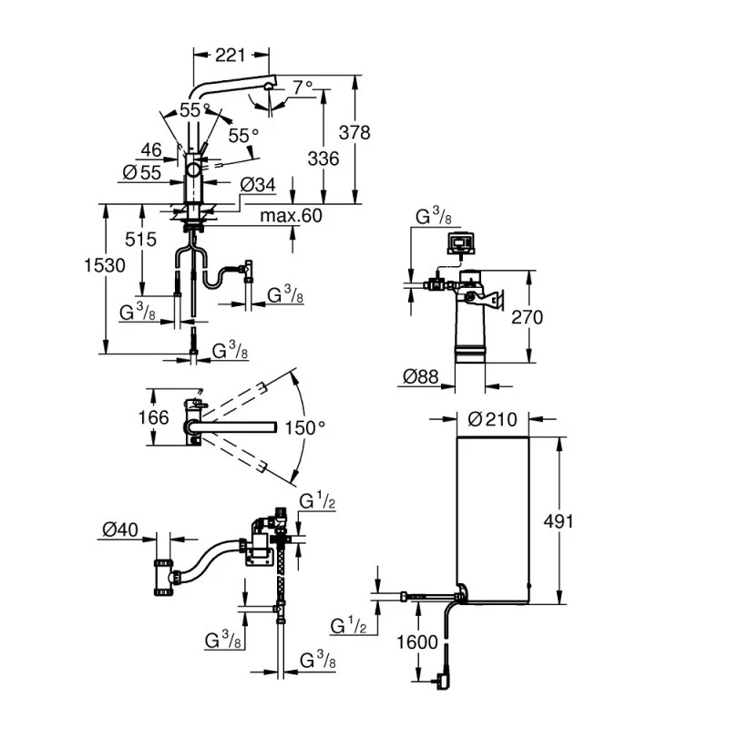 Смесител Grohe Red Duo 30325001  Кухненски  Стоящ