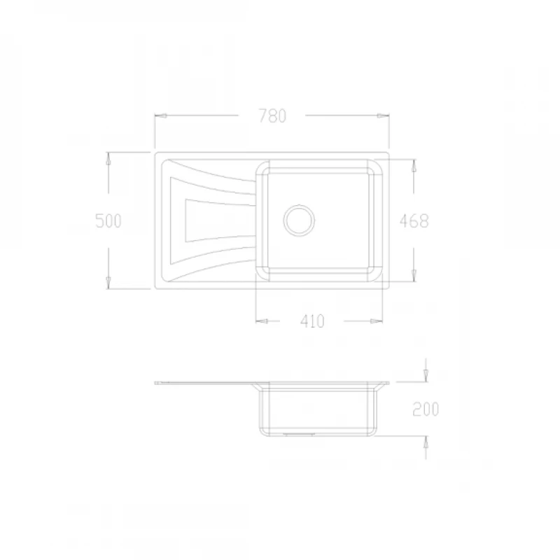 Кухненска мивка Inter Ceramic ICGS 8104 Gray  За вграждане  Със завършен монтажен сет и сифон,  Цвят Сив