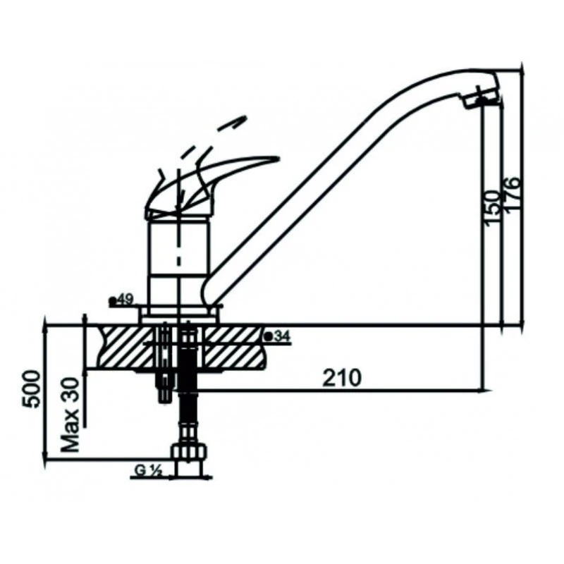 Комплект кухненска мивка Inter Ceramic Пиедмонт ICF 7111022  Обръщаема  С плот,  79 x 44 см