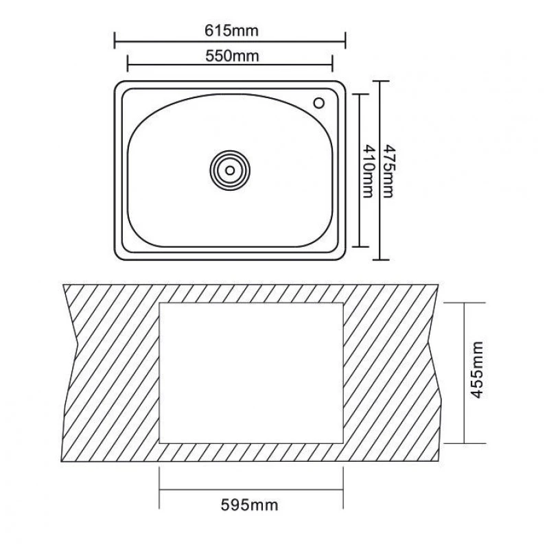 Комплект кухненска мивка Inter Ceramic Lux Kitchen Line ICF 7187186  Без отцедник  Стоящ смесител с висок чучур,  Цвят хром