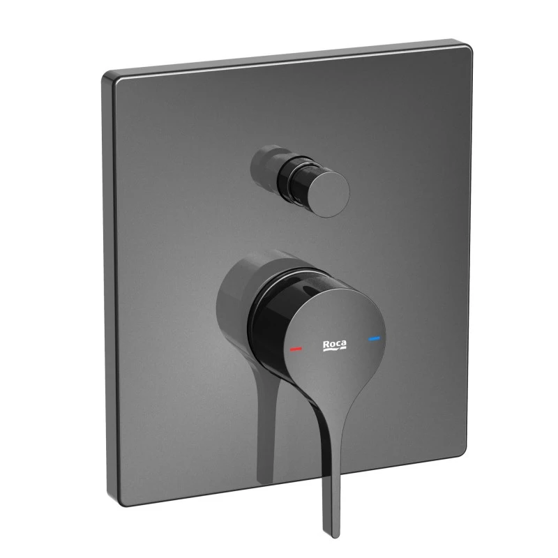 Смесител Roca Insignia A5A0B3ACN0, Стенен, За вана/душ, За вграждане, Комплект с вътрешно тяло RocaBox A525869403, Цвят Титаниево Черно