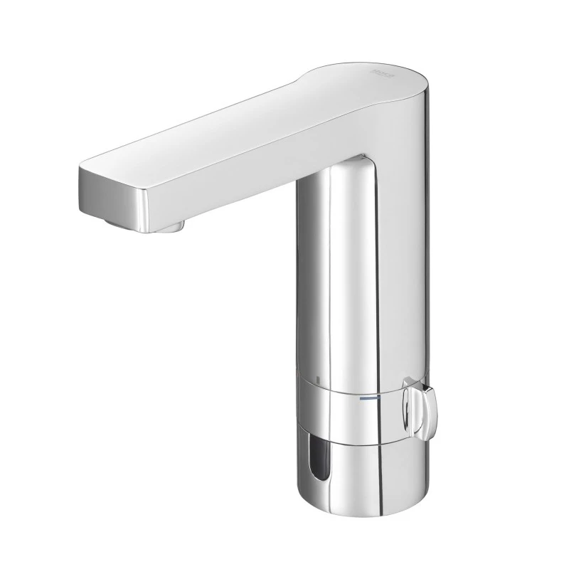 Електронен смесител за умивалник Roca L90 A5A5501C00, С ограничител на дебита, Захранване в мрежата, С захранваща кутия, Цвят Хром