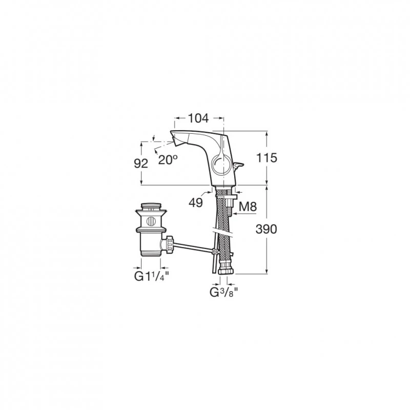 Смесител Roca Insignia A5A603AC00, Стоящ, За биде, Cold Start, Цвят Хром