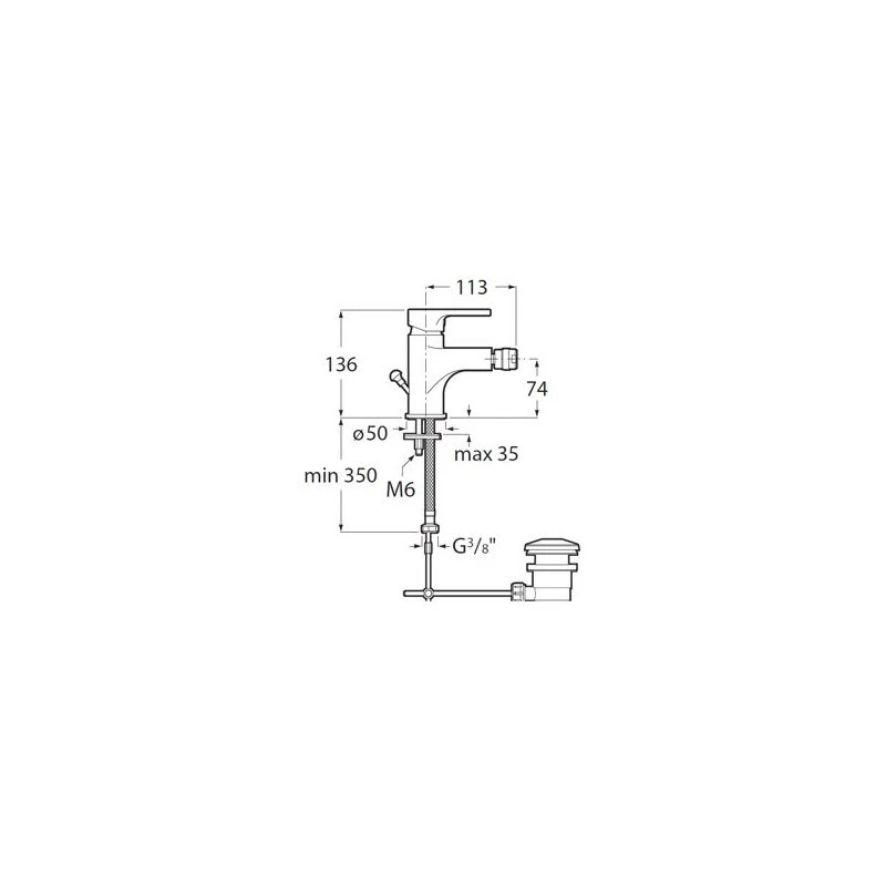Смесител Roca Arola A5A626AC0K, Стоящ, За биде, Цвят Хром
