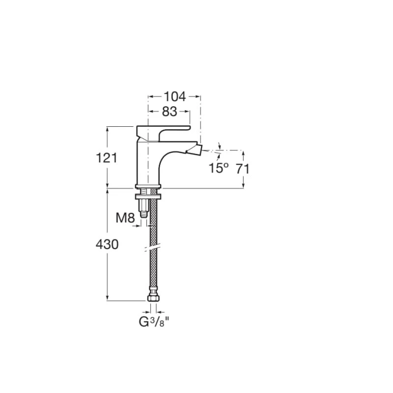 Смесител Roca L20 A5A6B09C00, За биде, Стоящ, Цвят Хром