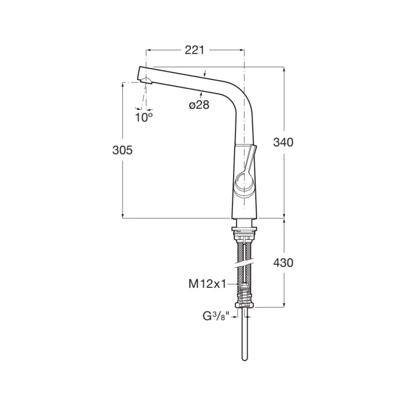 Смесител Roca Syra A5A852AC00, Стоящ, Кухненски, С изваждащ и въртящ се чучур, Спрей функция за изплакване, Cold Start, Цвят Хром