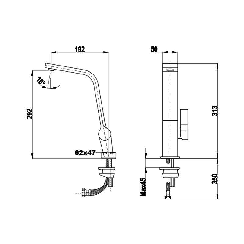 Смесител Teka Total Icon ICC 915 116030004, Стоящ, Кухненски, Въртящ се чучур, Цвят Хром