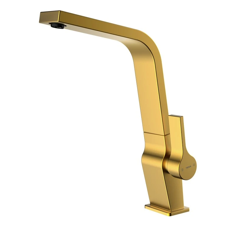 Смесител Teka Total Icon ICC 915, Стоящ, Кухненски, Въртящ се чучур, Цвят Месинг