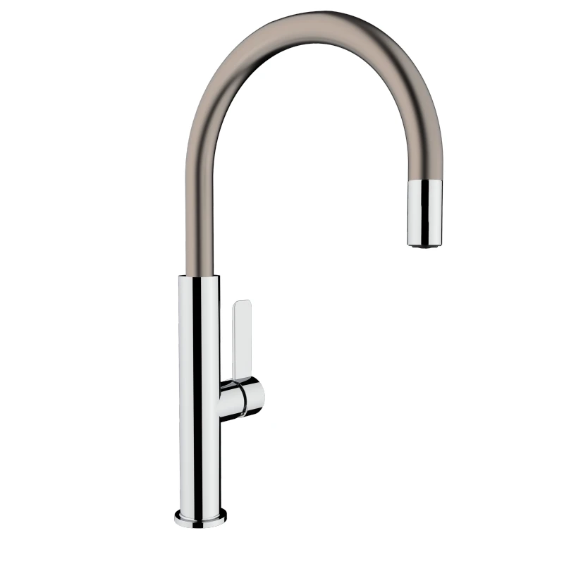 Смесител Teka Total Formentera Top Fot 995 116030035, Стоящ, Кухненски, Въртящ се чучур, Цвят Титан