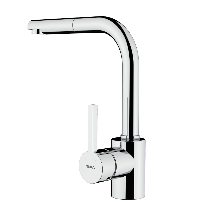 Смесител Teka Maestro Ares 938 Pull-out 239381200, Стоящ, Кухненски, Изтеглящ се душ, Въртящ се чучур, Цвят Хром