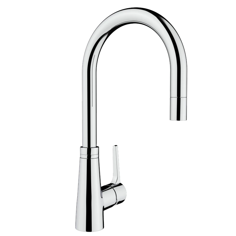 Смесител Teka Total Vita K 938 Pull-out 249380200, Стоящ, Кухненски, Изтеглящ се дущ, Въртящ се чучур, Цвят Хром