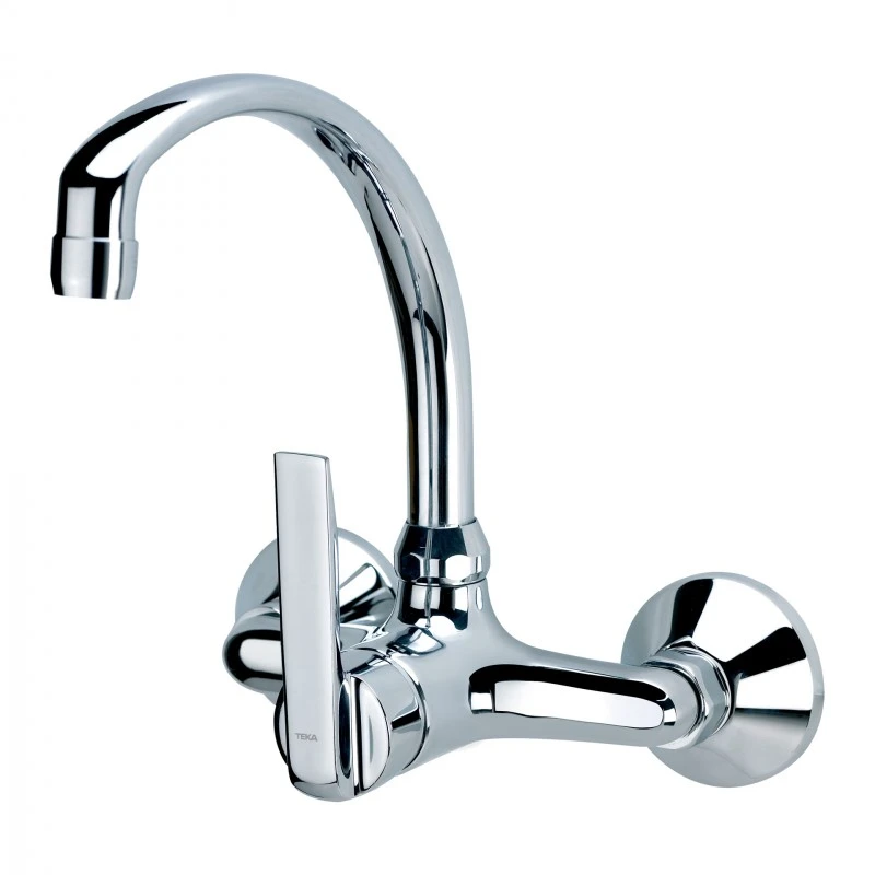 Смесител Teka Easy Inca 5302412, Стенен, Кухненски, Въртящ се чучур, Цвят Хром