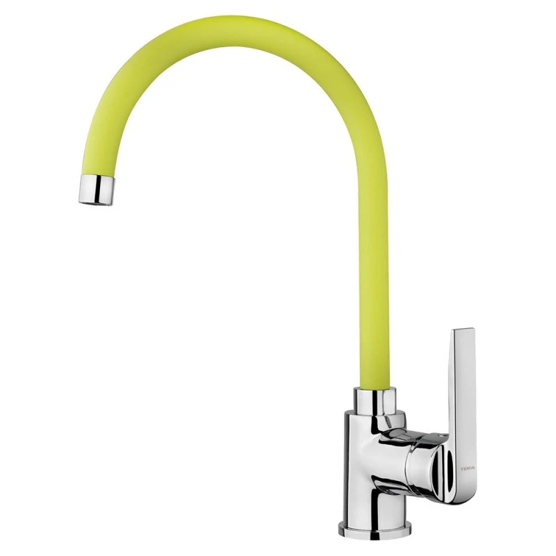 Смесител Teka Total INCA 995 53995120FY, Стоящ, Кухненски, Въртящ се чучур, Цвят Неон и Хром