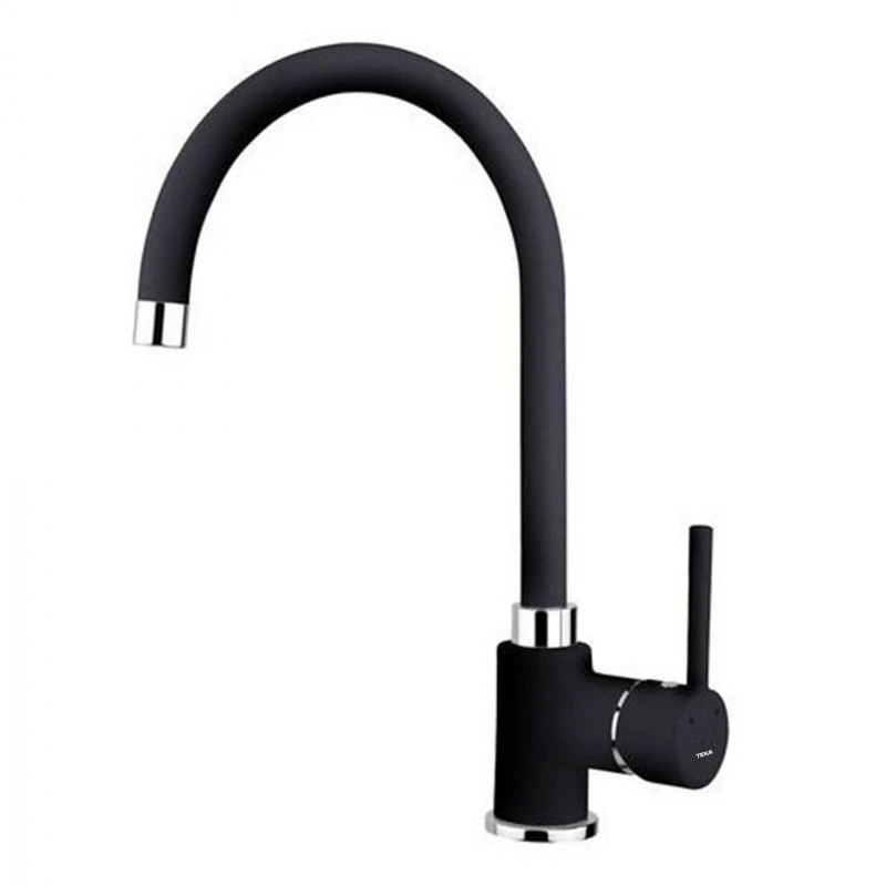 Смесител Teka Total SP 995 55995020Q, Стоящ, Кухненски, Въртящ се чучур, Цвят Черен Металик