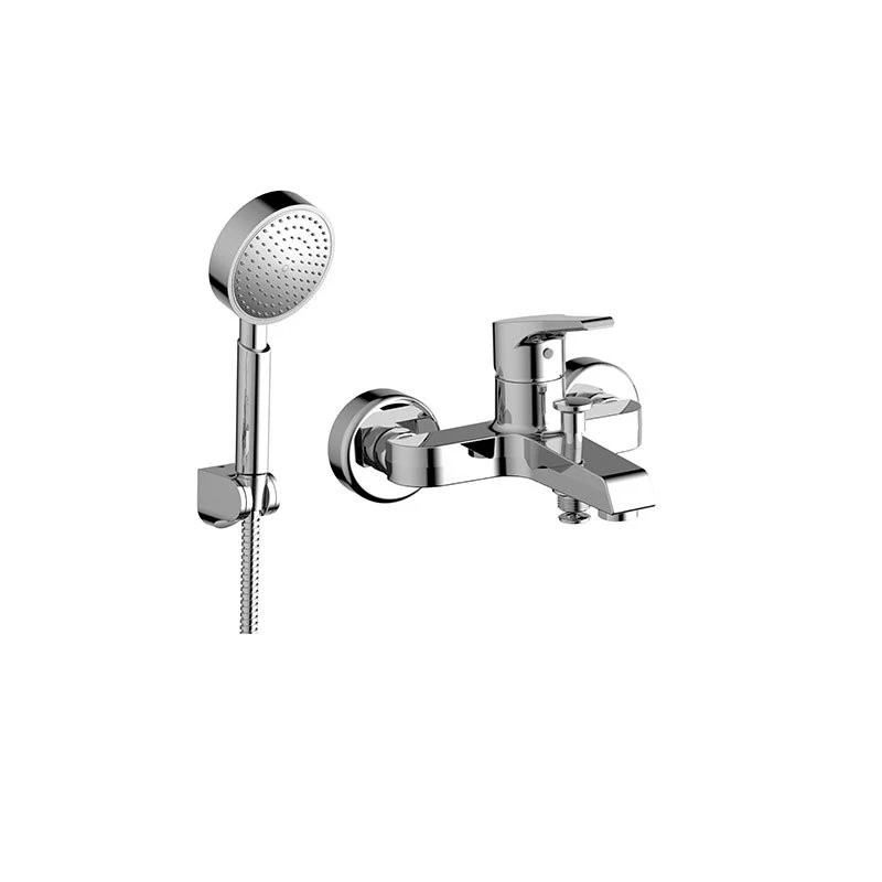 Стенен смесител за вана/душ Fayans Helios-N, С окачалка, ръчен душ и шлаух