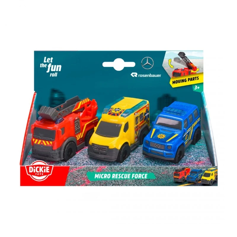 Детски игрален комплект Dickie Toys - Микро SOS станция - Микро спасителна служба, 8 см