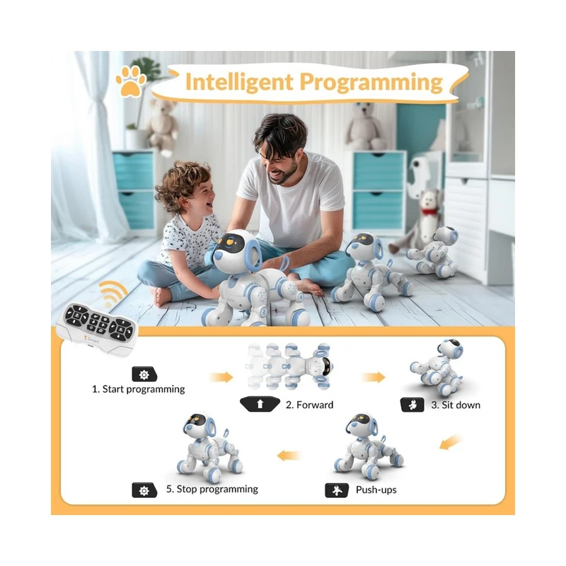 Интерактивен робот с дистанционно КУЧЕ R/C, Smart robot dog, 23.6 x 20.1 x 24.9 cm, 3+ години